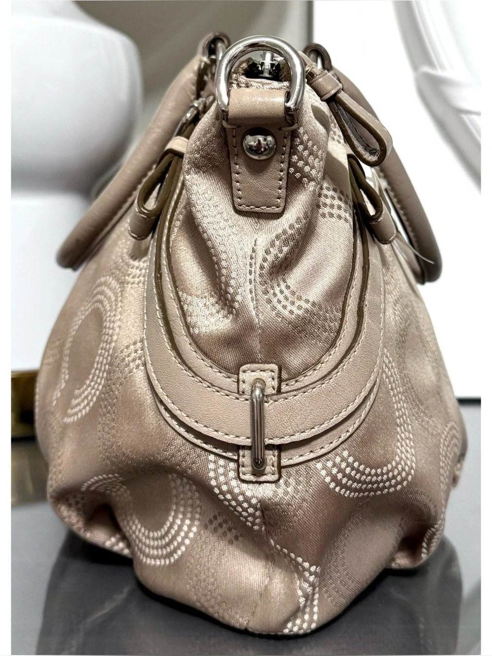 COACH Madison Dotted Op Art Large Sophia Satchel 15957